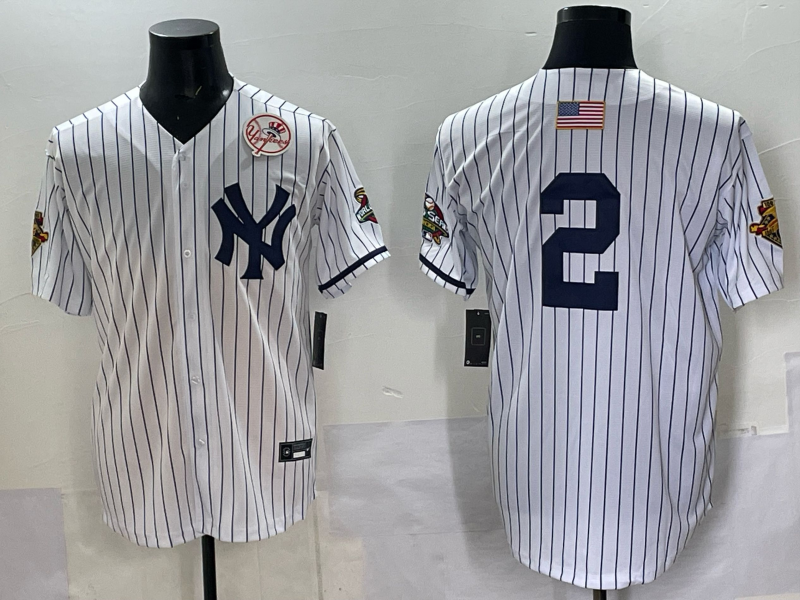Men New York Yankees #2 white MLB 2025 Nike jersey 002